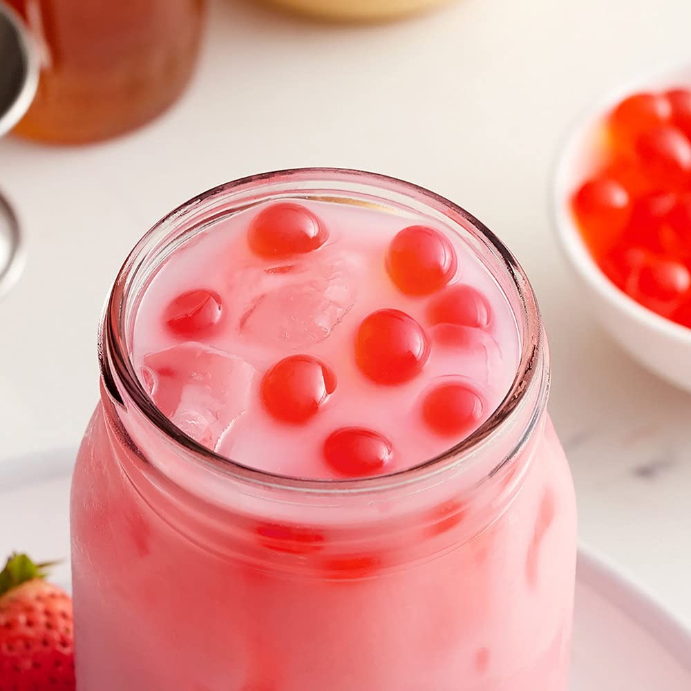 Strawberry Popping Boba for Bubble Tea