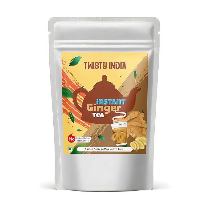Twisty India Instant Ginger Tea Premix, No Artificial Colours, Natural Heat Blend (1 Kg)