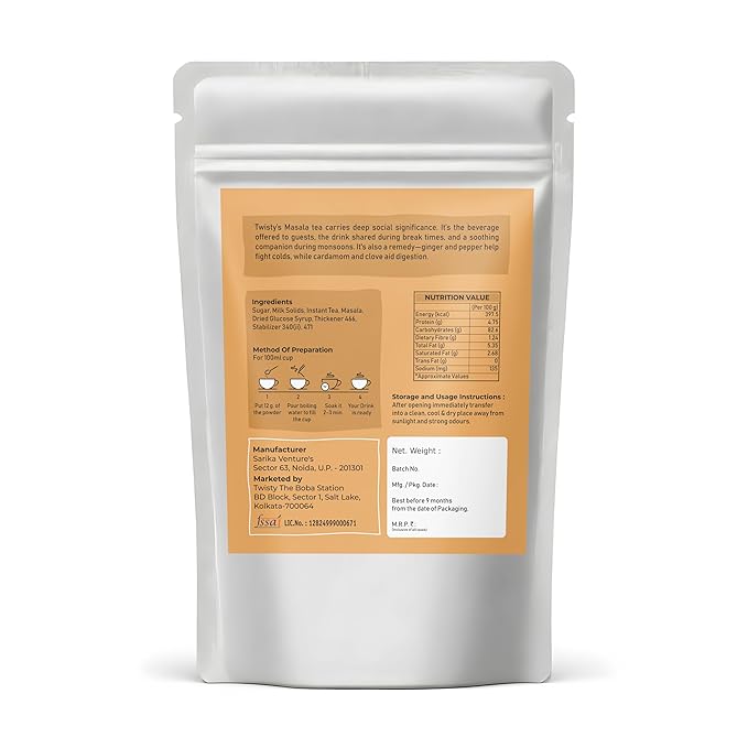 Twisty India Instant Masala Tea, No Artificial Colours or Preservatives (1Kg)