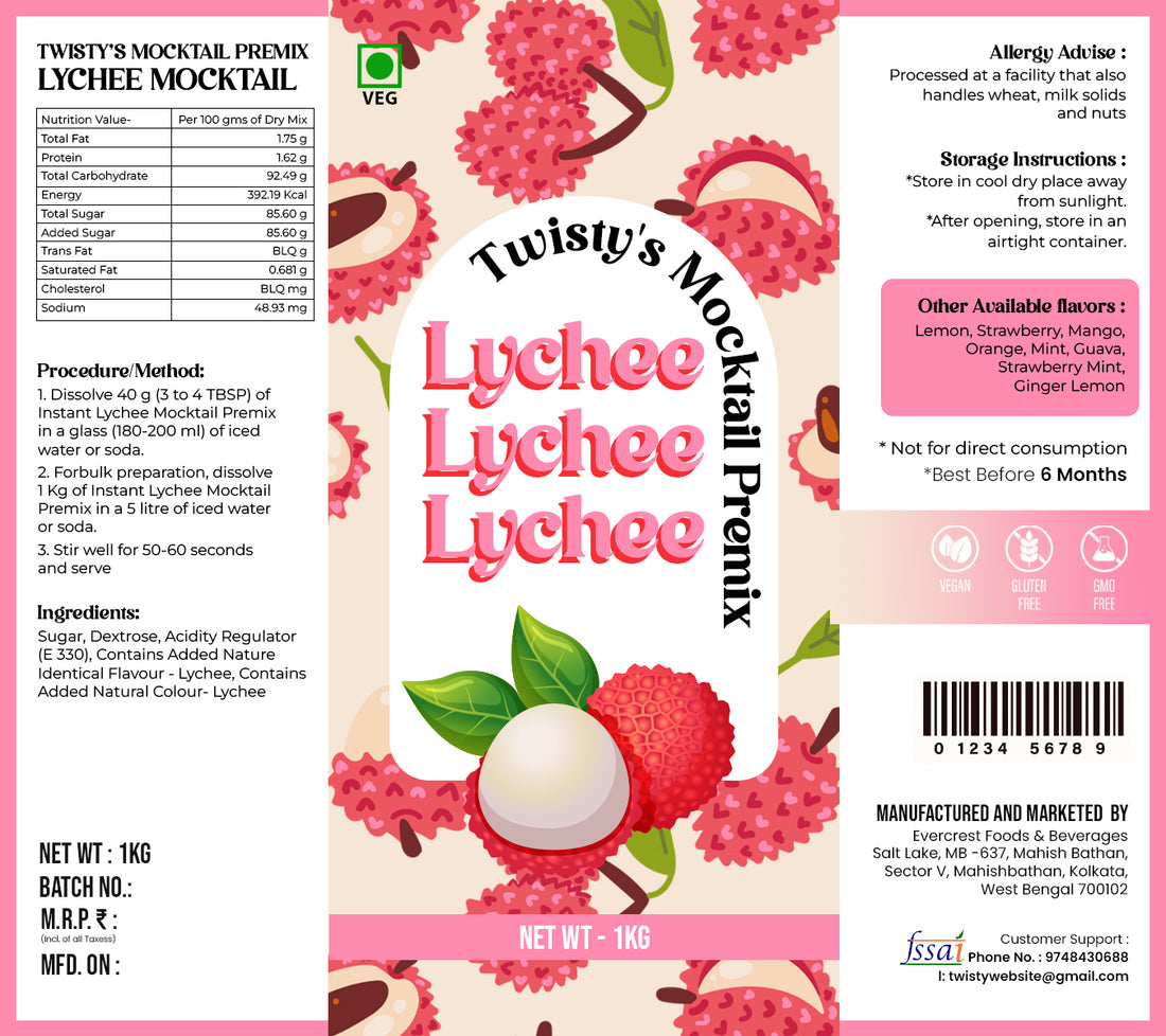 Twisty's Mocktails Premix(Lychee)