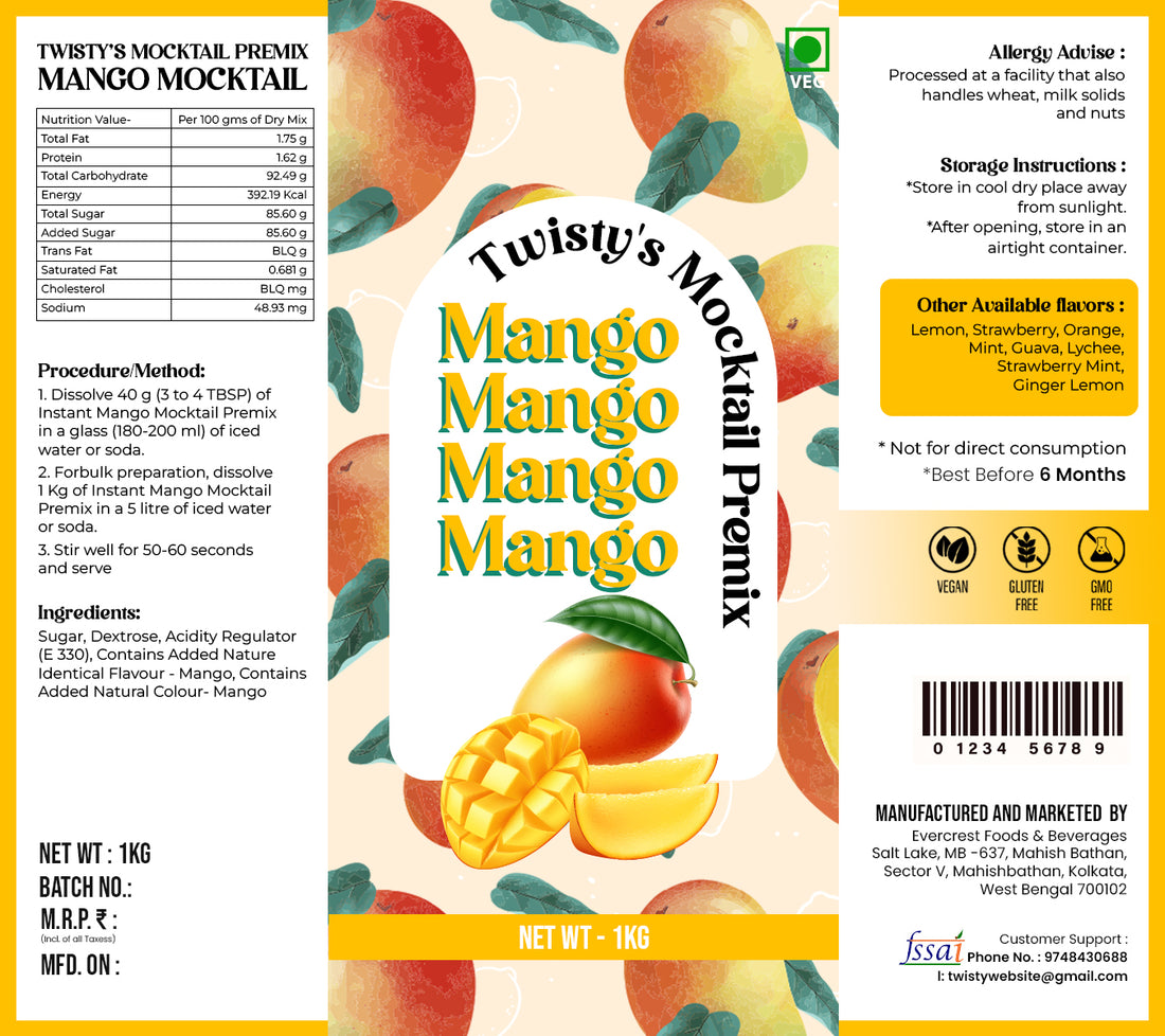 Twisty's Mocktails Premix(Mango)