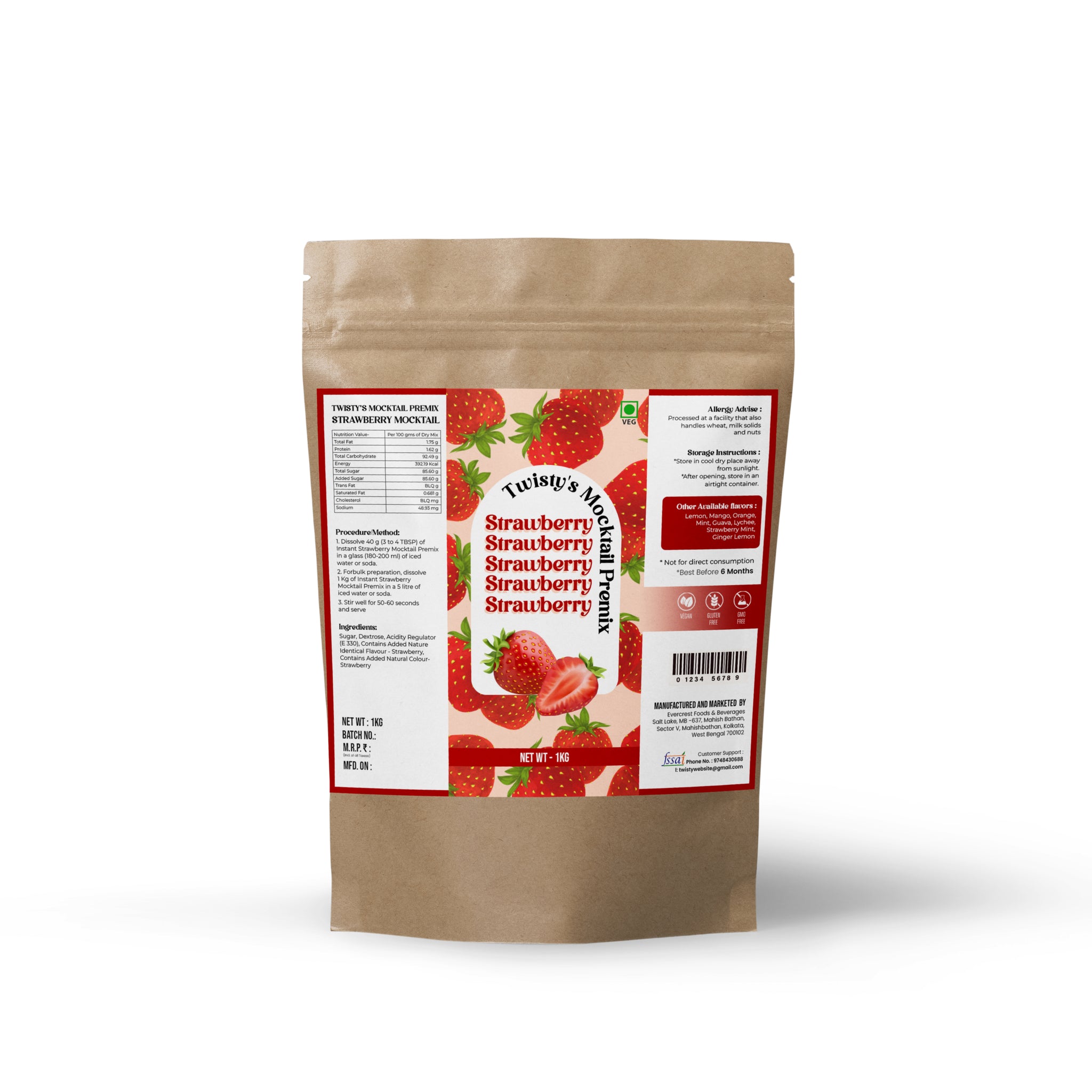Twisty's Mocktails Premix(Strawberry)