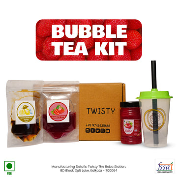 DIY Strawberry Bubble Tea Kit – Indulgent Boba Experience at Home